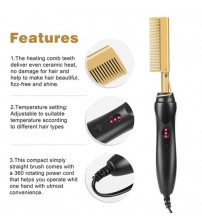 Multifunction Hair Straightener Flat Irons Wet Dry Use Brush Comb Hot Heating Hair Straight